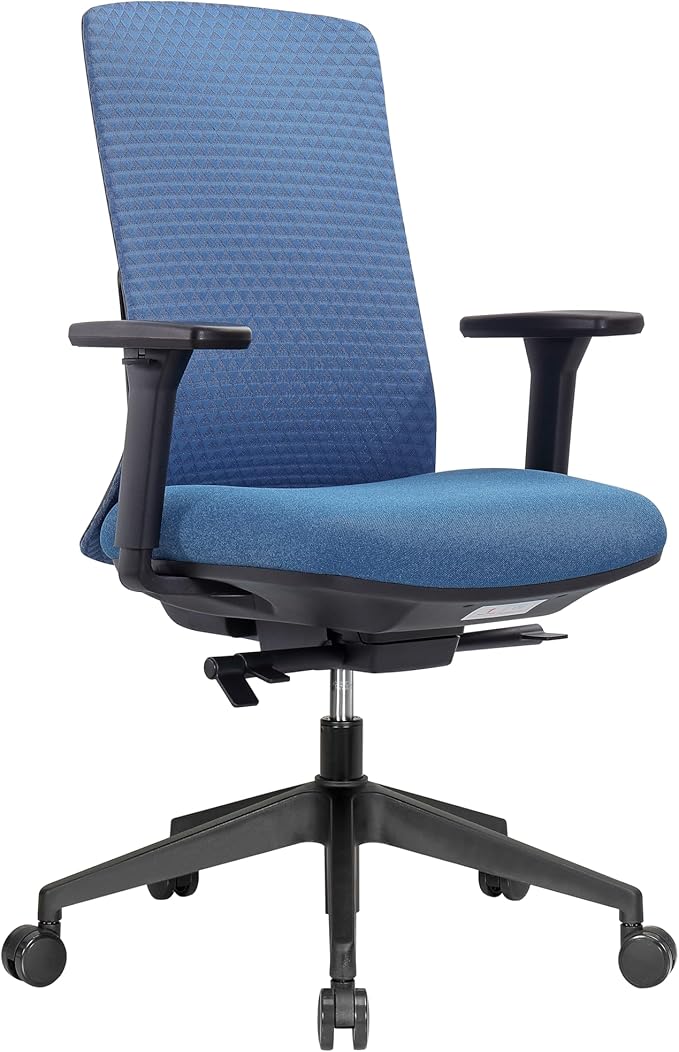 Executive Office Chair – Mesh Office Chair with V-Shaped Back, Adjustable 3D Arms & Sliding Soft Seat Cushion – Holds Up to 270lbs (Blue)