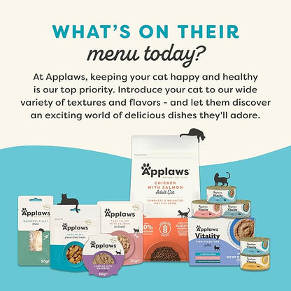 Applaws Vitality Wet Cat Food Paté, Natural Cat Food with Added Vitamins & Minerals, Grain-Free, Carrageenan Free, Tuna Fillet Recipe (24 Count, 2.47 oz Cans)