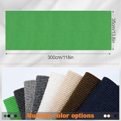 Cat Scratch Furniture Protector - 118" x 13.8" Trimmable Self-Adhesive Cats Claws Scratch Pads, DIY Cat Climbing Couch Protector for Scratch Post Cat Tree Replacement Indoor (Green)