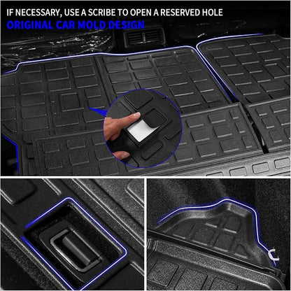 Rongtaod Cargo Mat Compatible with 2023 2024 2025 2026 Honda CRV Trunk Mat Cargo Liner TPE All Weather Back Seat Cover Protector CR-V Accessories (Fit Lower Deck,Backrest Mats+Trunk Mat)