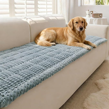 Couch Cover for Dogs Washable, Non-Slip Pet Couch Covers for Sofa, Fuzzy Dog Couch Cover Blanket, Thick, Soft, Plush Couch Cushion Covers for Sofa Protector(Blue Gray, 23.6" x 47.2"/60 x 120cm)