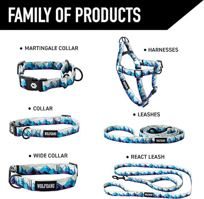 Wolfgang Heavy Duty, Adjustable Dog Collar with Quick Release Nylon Buckle for Walking & Training, RockyPeaks Print, Small