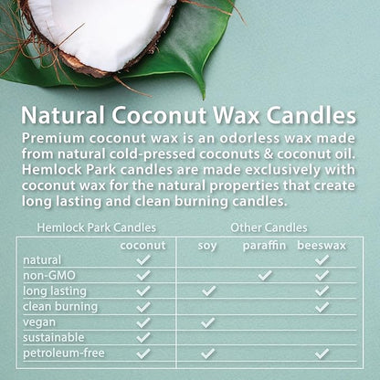 Hemlock Park Amber & Gold Wood Wick Candle Handcrafted with Natural Coconut Wax (Standard 7.2 oz, Lily of The Valley)