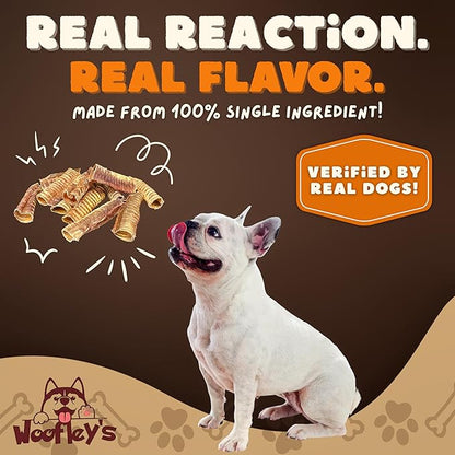 Woofley's Beef Trachea - (6 Inch 100 Pack) - Trachea Treats for Dogs - Natural Source of Glucosamine and Chondrotin for Joint Health - 100% Natural Beef Windpipe for Dogs