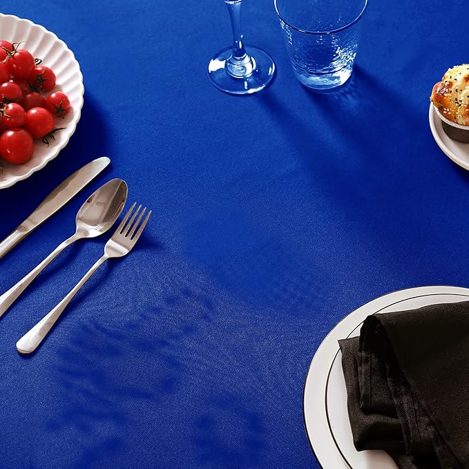 6 Pack Royal Blue Round Tablecloths 90 Inches Table Cloth Stain and Wrinkle Resistant Washable Polyester Table Cover Fabric for Party, Wedding,Dining,and Banquet Decoration
