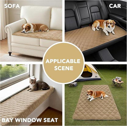 H.VERSAILTEX Chenille Couch Cover for Dogs Washable Soft Fuzzy Loveseat Covers Sectional Sofa Cover Thick Pet Couch Cover Protector Non-Slip Dog Bed Cover(Khaki, 28" x 67")