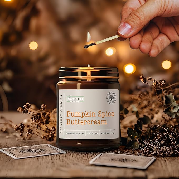 Pumpkin Spice Buttercream Fall Scented Candle, Many Scents to Choose from, All Natural Non-Toxic Soy Wax, Handmade in The USA (Pumpkin Spice Buttercream)