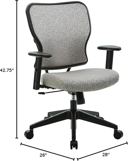 Space Seating Series Deluxe Padded Adjustable Manager's Office Chair with Adjustable Arms and Heavy Duty Metal Base, Latte Fabric