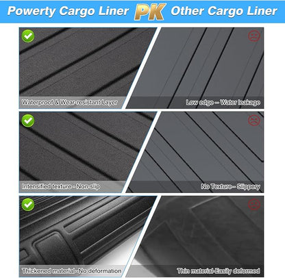 Powerty Cargo Mat Compatible for Toyota bZ4X & Subaru Solterra 2023 2024 2025 2026 Accessories All Weather Cargo Liner TPE Rear Trunk Mat