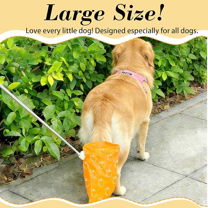 Citrus Scented Dog Poop Bags - 630 counts Orange Pet Waste Bags with Dispensers, Extra Large 13x9 Inch Leak-Proof Fragrance Bags for Dogs Walking and Cat Litter