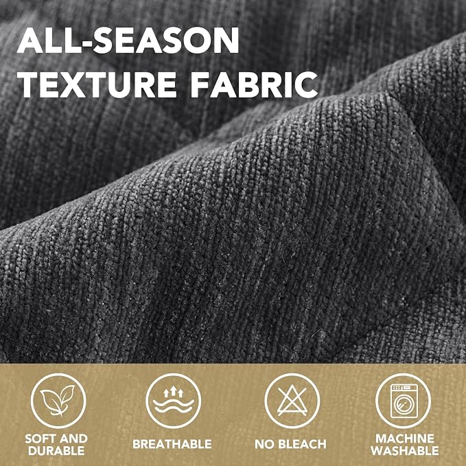 H.VERSAILTEX Chenille Couch Cover for Dogs Washable Soft Fuzzy Sofa Covers for 3 Cushion Couch Sectional Sofa Cover Thick Pet Couch Cover Protector Non-Slip Dog Bed Cover(Grey, 28" x 102")