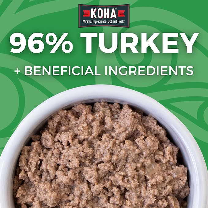 KOHA Limited Ingredient Diet Turkey Pate for Cats - Single Meat Wet Cat Food for Sensitive Stomachs - Pate Cat Food with No Fillers - 3oz Pack of 24