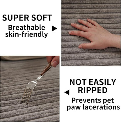 HAOMAIJIA Waterproof Couch Cover for Dogs Washable,Faux Fur Pet Couch Covers for Sofa,Soft Dog Bed Cover Non-Slip Couch Covers for 3 Cushion Couch Sofa Pet Friendly (Grey, 35" x 82")