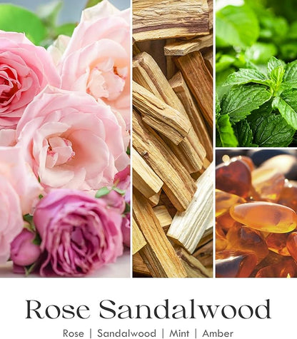 AOOVOO Rose Sandalwood Candles - 9 oz Scented Candles, Aromatherapy Candle, Soy Candle for Home Scented