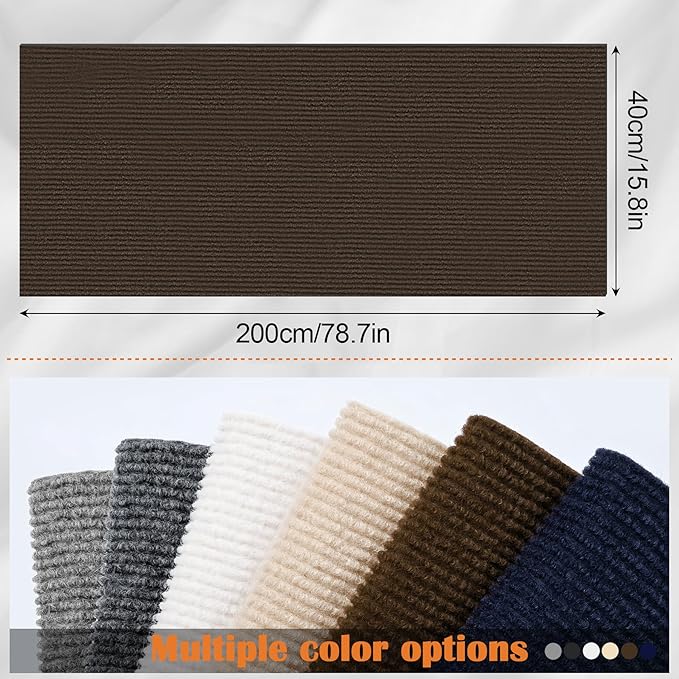 Cat Couch Protector - 78.7" x 15.8" Trimmable Self-Adhesive Cats Claws Scratch Pads, Cat DIY Climbing Scratch Furniture Protector from Cats/Dogs Scratching for Big Arm Chair/Sofa Use (Brown)
