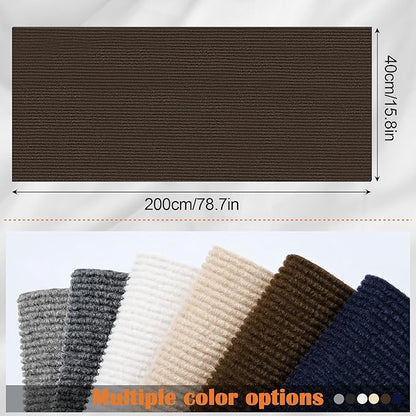 Cat Couch Protector - 78.7" x 15.8" Trimmable Self-Adhesive Cats Claws Scratch Pads, Cat DIY Climbing Scratch Furniture Protector from Cats/Dogs Scratching for Big Arm Chair/Sofa Use (Brown)