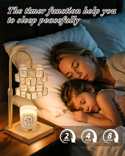 Seniny Electric Candle Warmer Lamp - with Time Dimmable Adjustable Height Candle Lamp Warmer for Jar Candles,Christmas Wax Melt Wamer, Birthday Gifts for Women Mom, House Warming Gifts New Home Decor