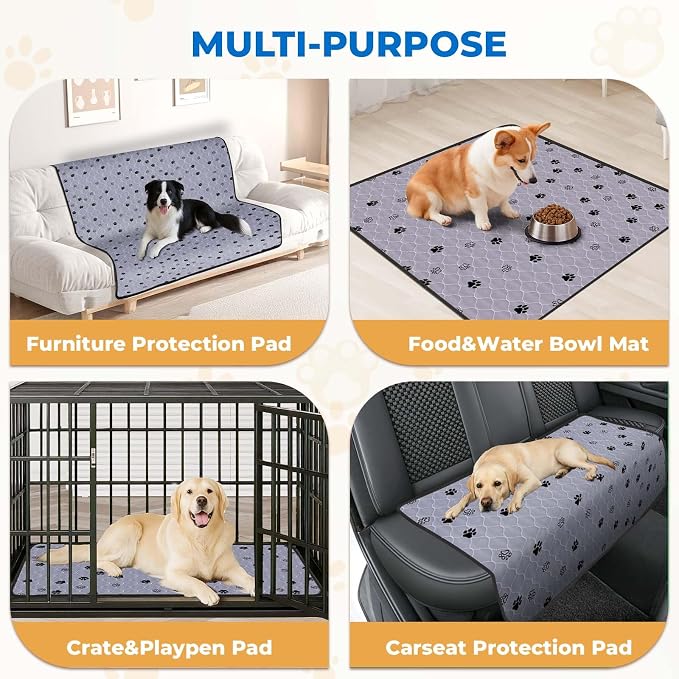 Fostanfly Washable Dog Pee Pads Extra Large 72''x80'' Instant Absorb Training Pads, Non-Slip Pet Playpen Mat Waterproof Reusable Floor Mat for Puppy/Senior Dog, Housebreaking & Incontinence