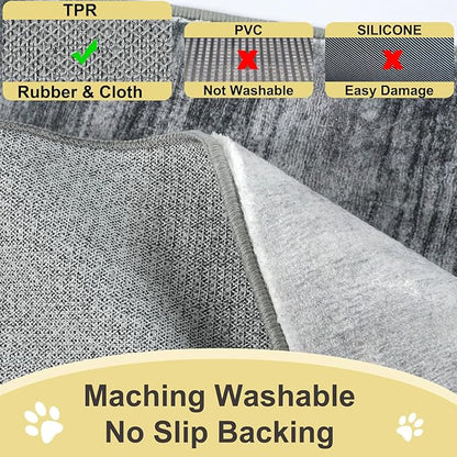 COMSLE Door Mat Soft Absorbent Indoor Front Entryway Rug Machine Washable Entrance Mats for Muddy Paws Non Slip Throw Rugs 24" x 48" Doormat for Inside Foyer Bedroom - Gray