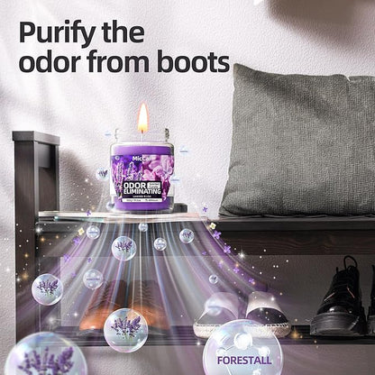 Lavender & Lilac Blossom Odor Eliminating Candles for Home Scented, Eliminates 99% of Pet, Smoke, Food and Other Smells Quickly, Highly Scented Candle, Premium Soy Candles Set for Women