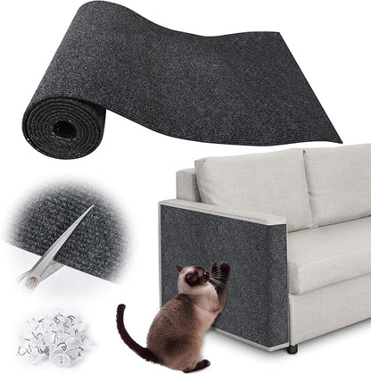 Cat Scratch Furniture Protector - 40" x 17" Trimmable Self-Adhesive Cats Claws Scratch Pads, DIY Cat Climbing Couch Protector for Scratch Post Cat Tree Replacement Indoor (Dark Gray)