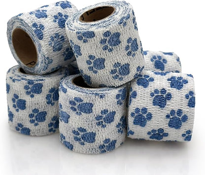 PetFlex Paw Pack – Flexible Self-Adhering Elastic Bandage for Wound Care – First Aid Wrap for Small Animals Like Dogs, Cats, and Other Pets - 2 inch, 6 Rolls