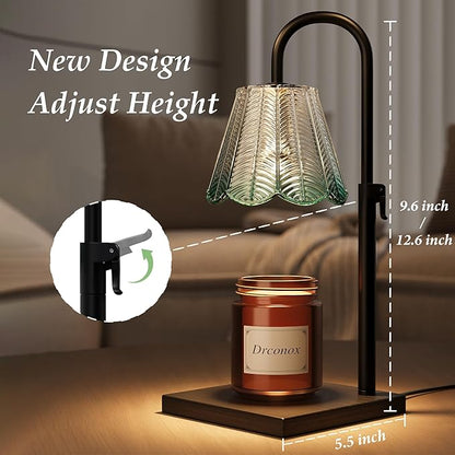 Candle Warmer Lamp with Timer & 4 Brightness Settings - Wax Melt Warmer for Jar Candles Adjustable Height, Home Decor, Birthday Gifts for Women (Includes 2 Bulbs)