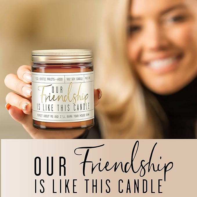 Soy and Sass 'Our Friendship is like this Candle' - Mediterranean Fig, Red Currant, Amber, Sandalwood Jar Candle