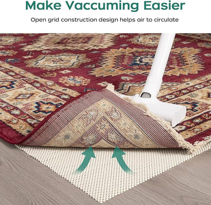 BAGAIL BASICS Non Slip Rug Pad Gripper 8 x 10 Feet Extra Thick Carpet Pads for Area Rugs and Hardwood Floors, Keep Your Rugs Safe and in Place