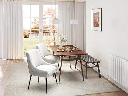 Velvet Dining Chairs Set of 8,Beige Upholstered Living Room Chairs with Black Metal Legs, Modern Tufted Accent Chairs for Living Room, Study Room, Kitchen