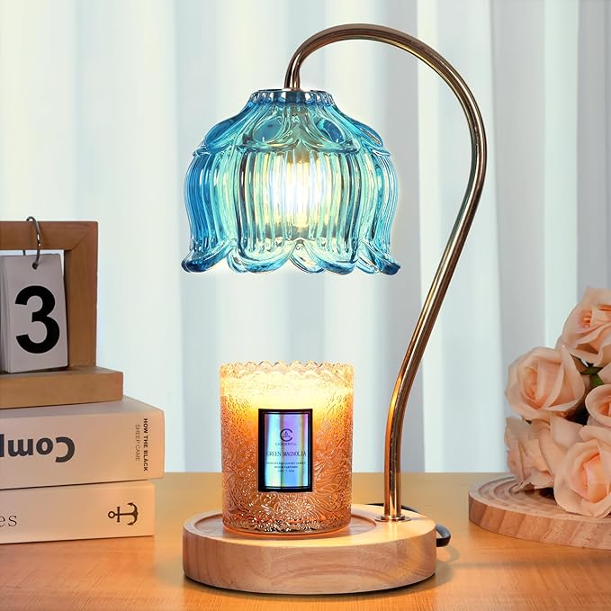 Flower Candle Warmer Lamp with Timer & Dimmer - Fits All Jar Scented Candles - House Warming & Mother's Day Gift for Women，Mom，Her