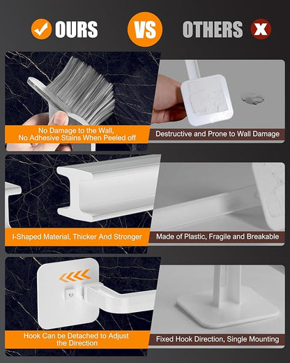 Hat Rack for Hat Storage (22-Pack), Multi-Purpose Hat Organizer, Strong Adhesive Hat Hooks for Wall Hat Organizer for Baseball Caps, Two Mounting Options Hat Hook, White
