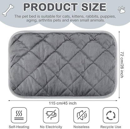 4 Pack Self Heating Cat Pad Self Warming Dog Mat Reflects Body Heat Extra Warm Thermal Pet Pad Washable Dog Cat Bed Crate Bed Mat Blanket(Gray,45 x 28 Inch)