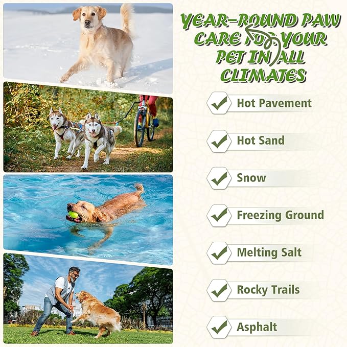 Yeardera Dog Paw Balm & Nose Balm, Lick-Safe & Moisturizing | All-Natural Moisturizer & Soother for Dry | Deep Repair for Dry, Cracked Paws | Horse Hoof and Joint Care Friendly (Value Size 2.12oz)