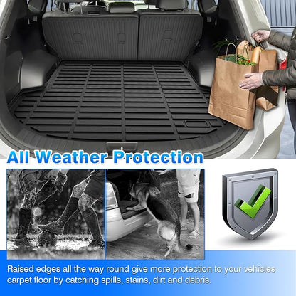 Santa Fe Cargo Liner - Trunk Mat for Hyundai Santa Fe 2021-2023, All Weather Cargo Mat for Santa Fe Accessories, Heavy Duty Car Mats, Car Accessories