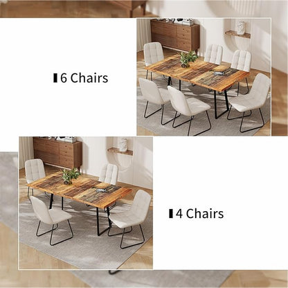 ZckyCine Extendable Dining Table 47"-63", Rustic Wood Modern Scandinavian Style Dining Room Table, Space Saving Kitchen Apartment Furniture, Seats 4-6