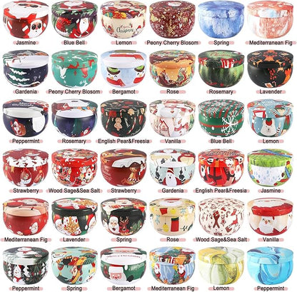 36 Pack Christmas Scented Candles Set for Home, Relaxing Stress Relief, Aromatherapy - Natural Soy Wax and Fragrance - Gifts for Women, Mom, Best Friend, Wife, Birthday