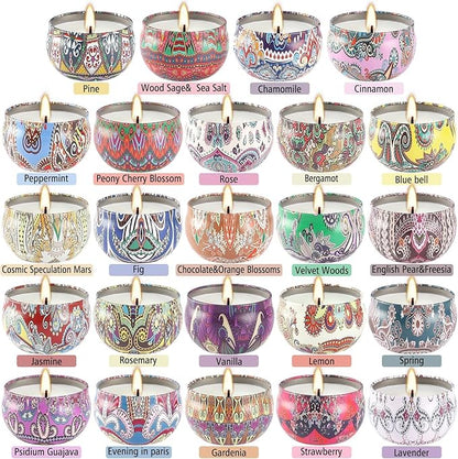 24 Pack Scented Candles Set for Home, Relaxing Stress Relief, Aromatherapy - Natural Soy Wax and Fragrance - Gifts for Women, Mom, Best Friend, Wife, Birthday