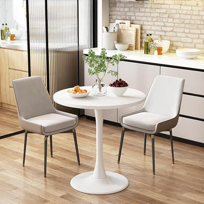 White Round Table 24 inch, Modern Round Dining Table, Mid Century Coffee Table, White Tulip Round Table for Living Room and Kitchen
