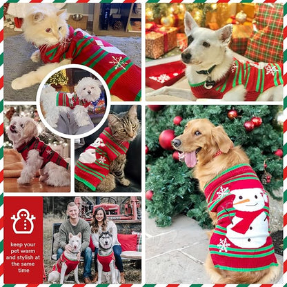 PETCARE Red Snowman Dog Sweater Christmas Dog Sweaters Vest Ugly Snow Xmas Puppy Costume Pet Holiday New Year Fall Winter Clothes for Small Medium Large Dogs Cats Pullover Sweaters Outfits,Large