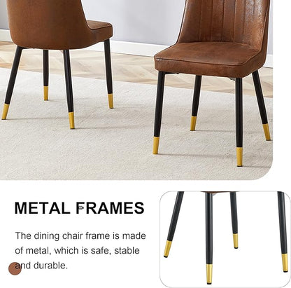 Dining Chairs Set of 6，Modern Dining Chairs, Equipped with Suede Nap Backrest Cushions and Metal Legs, Suitable for Restaurants, Kitchens, and Dining Room Chairs