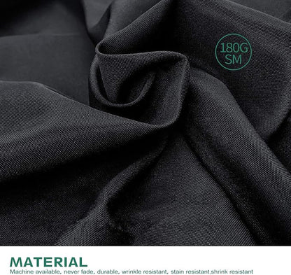 Surmente Black Tablecloth for Round Tables, 90-inch Round Table Cloths for Weddings, Banquets, or Restaurants