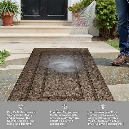 GRANNY SAYS Kitchen Mats for Floor Resist Dirt Kitchen Rugs Non Slip Washable, Small Rug for Sink Laundry Thick Durable Polypropylene Comfort Standing, 32" x 20", Light Brown