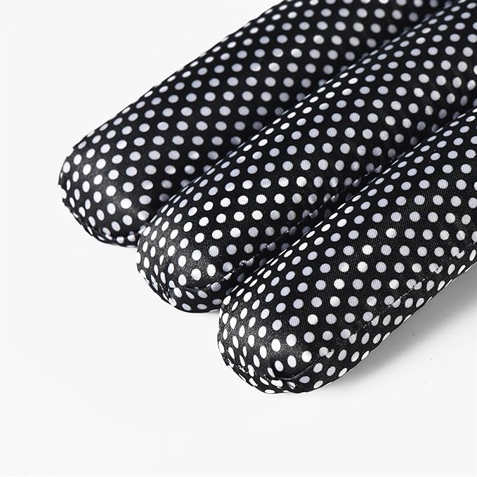 Satin Padded Sweater Hangers Polka Dot, Blouse Hanger with Thick & Soft Foam for Bridal Wedding Dress Lingerie, Smooth Silk Covered Shirt Hanger Without Shoulder Bump (5pcs)
