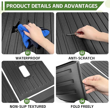 Cargo Liners for 2022-2025 Chevy Chevrolet Tahoe/GMC Yukon Trunk Mat with 3rd Row Seat Back Cover Accessories, All Weather Rear Cargo Mat Backrest Protector(Not for Yukon XL)