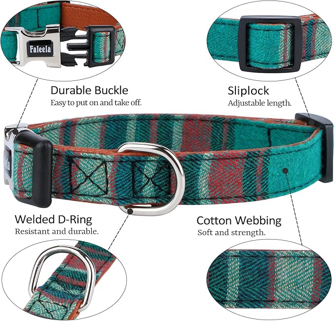 Faleela Cute Soft Girl Christmas Dog Collar with Bow, Bowtie Dog Collar for Boy,Detachable Adjustable Collar for Small Medium Large Pet