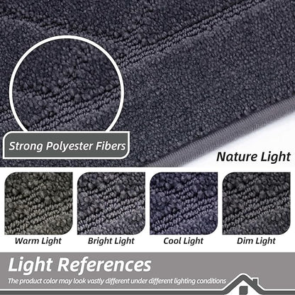 BEQHAUSE Dirt Trapper Door Mat 20" x 32", Doormat Non-Slip Entryway Rugs Washable, Dog Door Mat Stain Resistant and Absorbent Welcome Floor Mat for Front Back Door, Mud Wet Shoes & Paws, Dark Grey