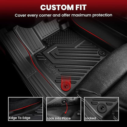LASFIT Floor Mats for Subaru Outback 2026, All Weather TPE Custom Fit Floor Liners Easy Clean Durable No-Curling 1st & 2nd Row Mats for Outback 2026 Car Accessories, Black