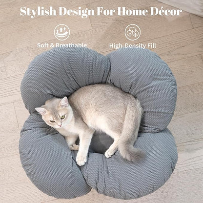 CHEERHOME PETS Elevated Cat Bed Wooden with Cushion Fluffy Pet Couch Sofa for Indoor Cats Raised Kitty Lounge Chair Suitable for Puppy, Cat Furniture(Gray)