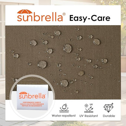 Outdoor Sunbrella Cushions for Patio Furniture Set of 2, 24"x24" Water Repellent Chair Cushions Removable Seat Bottom & Back Cushion Covers for Chair, Sofa, Couch, Specrtum Caribou